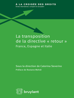 cover image of La transposition de la "directive retour"
